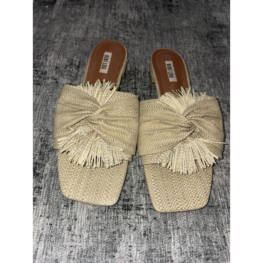 NEW Bibi Lou Karsie Raffia Slide Sandals SZ 41 / 10 US